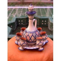 Ensemble carafe et verres assortis en céramique